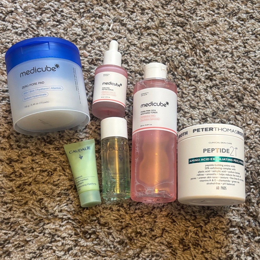 Medicube, Caudalie, & Peter Thomas Roth Skincare Set (used)